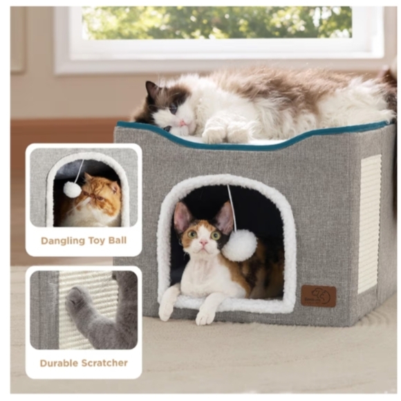 Cat Cube by Bedsure Comfy Pet, Grey NIB .1 - Picture 4 of 15